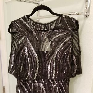 BCBGmaxazria sequined dress with bollero